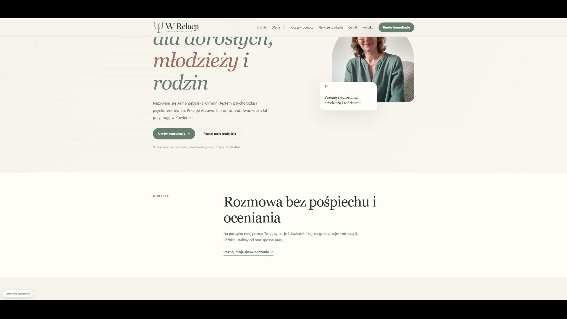 Jasna strona gabinetu psychoterapii Anny Zębalskiej-Orman